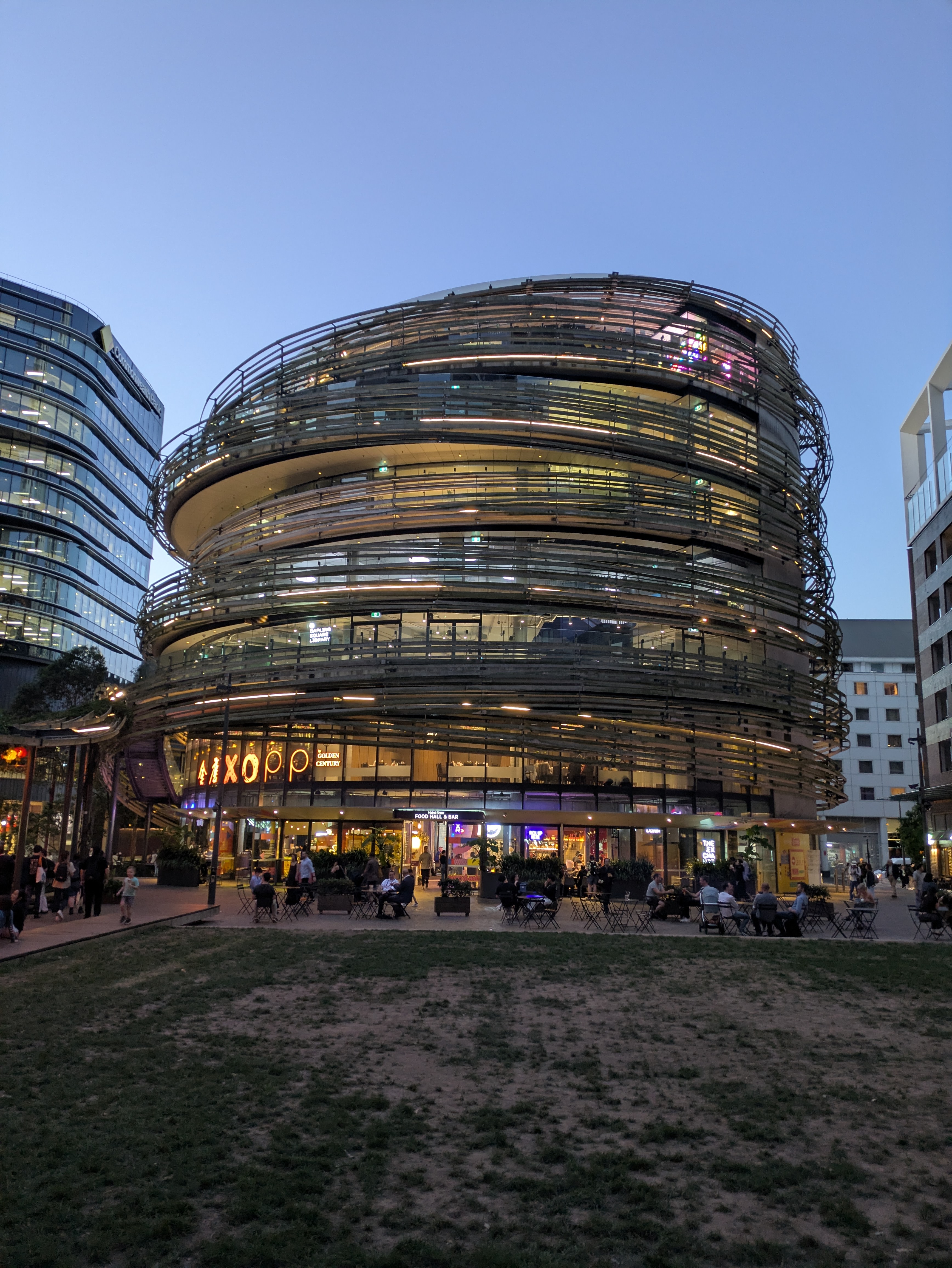 The place where we got burgers. Interesting multi-use space